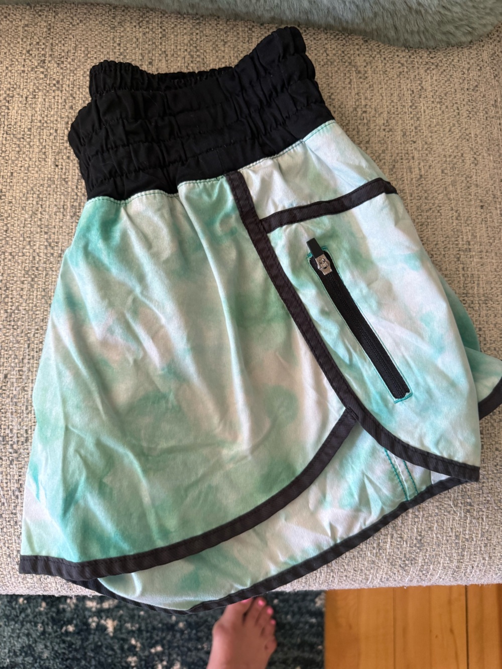 lululemon athletica Mint Tie-Dye Athletic Skort with Black Trim